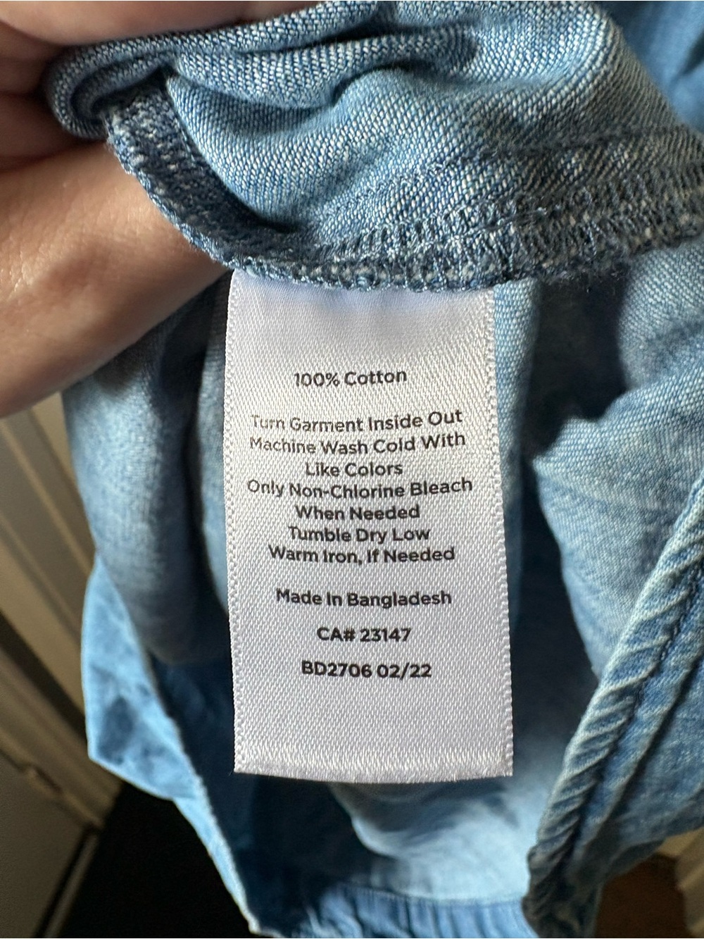 Talbots Medium Blue Denim Shirt Dress with Tie Waist - Picture 6 of 7